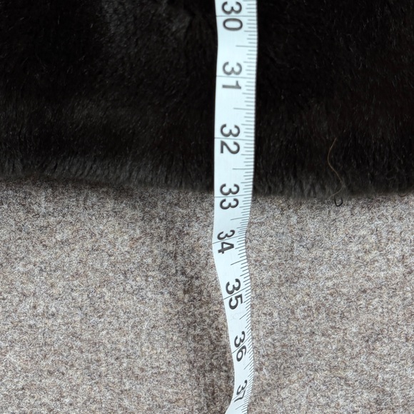 Vintage Borgana Brown Faux Fur Mid Length Double Breased Pea Coat Women’s Medium - Picture 13 of 14